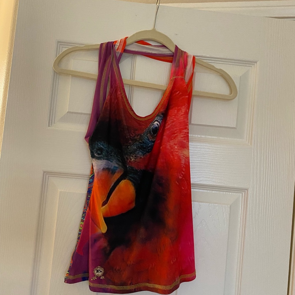 Red and Black Cut Out Tank Top